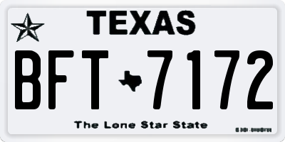 TX license plate BFT7172