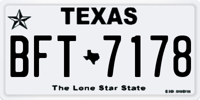 TX license plate BFT7178