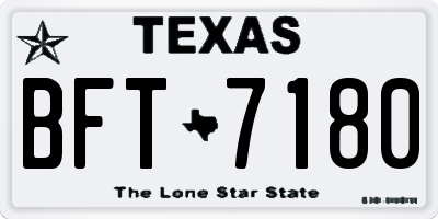 TX license plate BFT7180