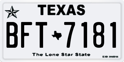 TX license plate BFT7181