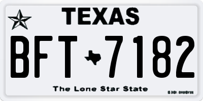 TX license plate BFT7182