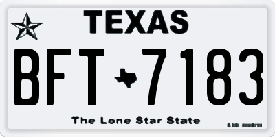 TX license plate BFT7183