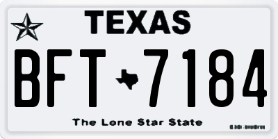 TX license plate BFT7184