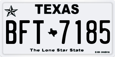 TX license plate BFT7185