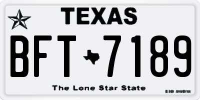 TX license plate BFT7189