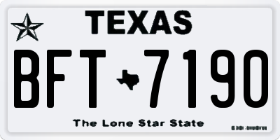 TX license plate BFT7190
