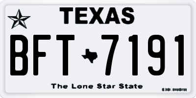 TX license plate BFT7191