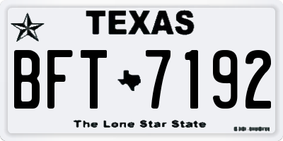TX license plate BFT7192