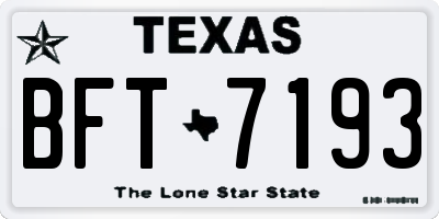 TX license plate BFT7193