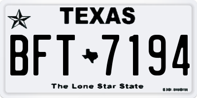 TX license plate BFT7194