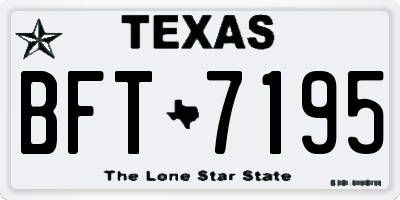 TX license plate BFT7195