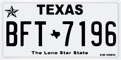 TX license plate BFT7196