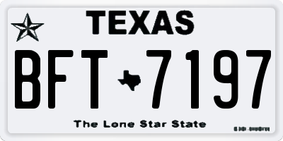 TX license plate BFT7197