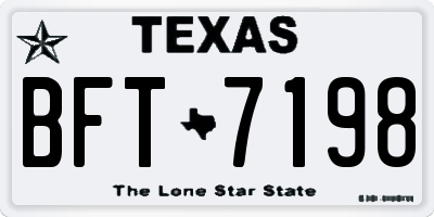 TX license plate BFT7198