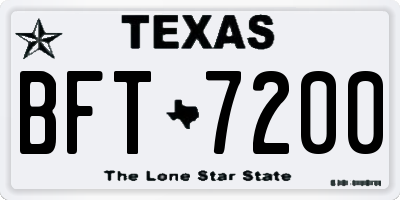 TX license plate BFT7200