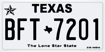 TX license plate BFT7201