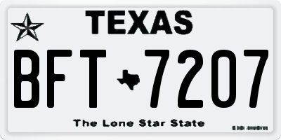 TX license plate BFT7207