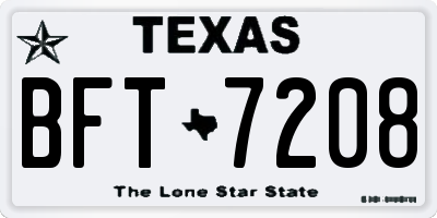 TX license plate BFT7208