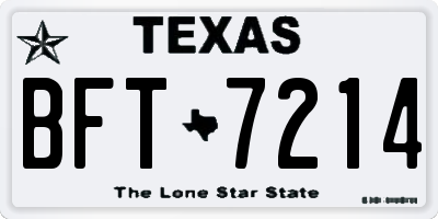 TX license plate BFT7214