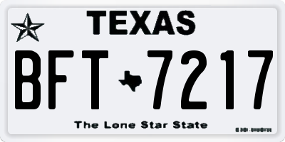 TX license plate BFT7217