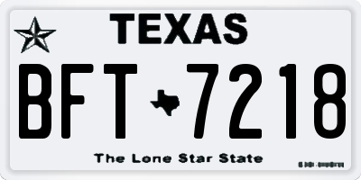 TX license plate BFT7218