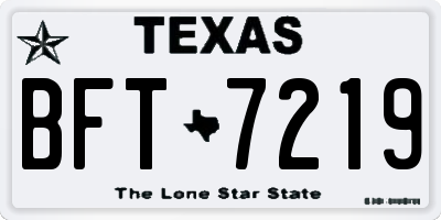 TX license plate BFT7219