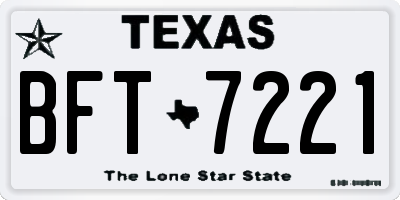 TX license plate BFT7221