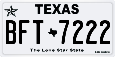 TX license plate BFT7222