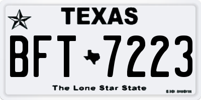 TX license plate BFT7223