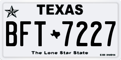TX license plate BFT7227