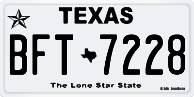 TX license plate BFT7228