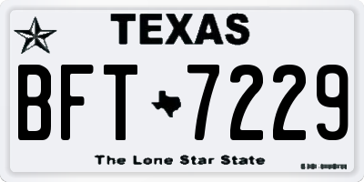 TX license plate BFT7229