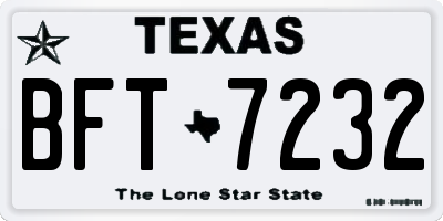 TX license plate BFT7232