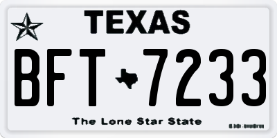 TX license plate BFT7233