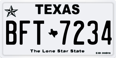TX license plate BFT7234