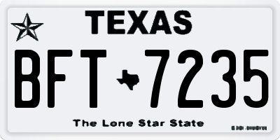 TX license plate BFT7235