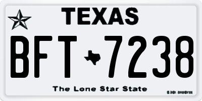 TX license plate BFT7238