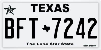 TX license plate BFT7242