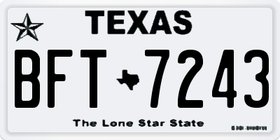 TX license plate BFT7243