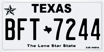 TX license plate BFT7244
