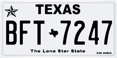 TX license plate BFT7247