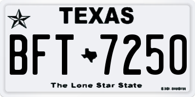 TX license plate BFT7250