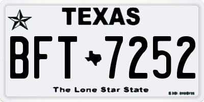 TX license plate BFT7252