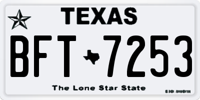 TX license plate BFT7253