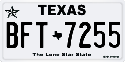 TX license plate BFT7255
