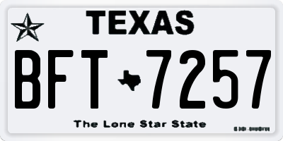 TX license plate BFT7257