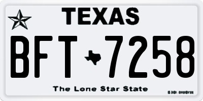 TX license plate BFT7258