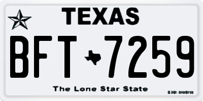 TX license plate BFT7259