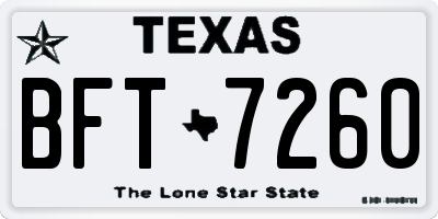 TX license plate BFT7260