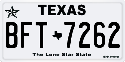 TX license plate BFT7262